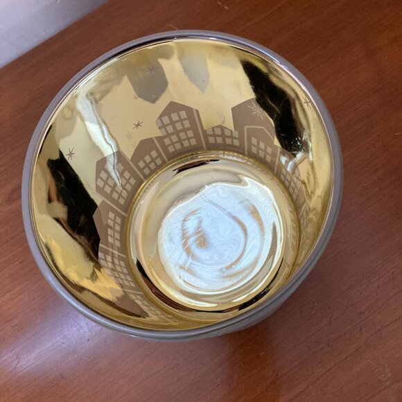 Candle Holder Decorative Frosted Glass Winter Scene - Picture 3 of 5